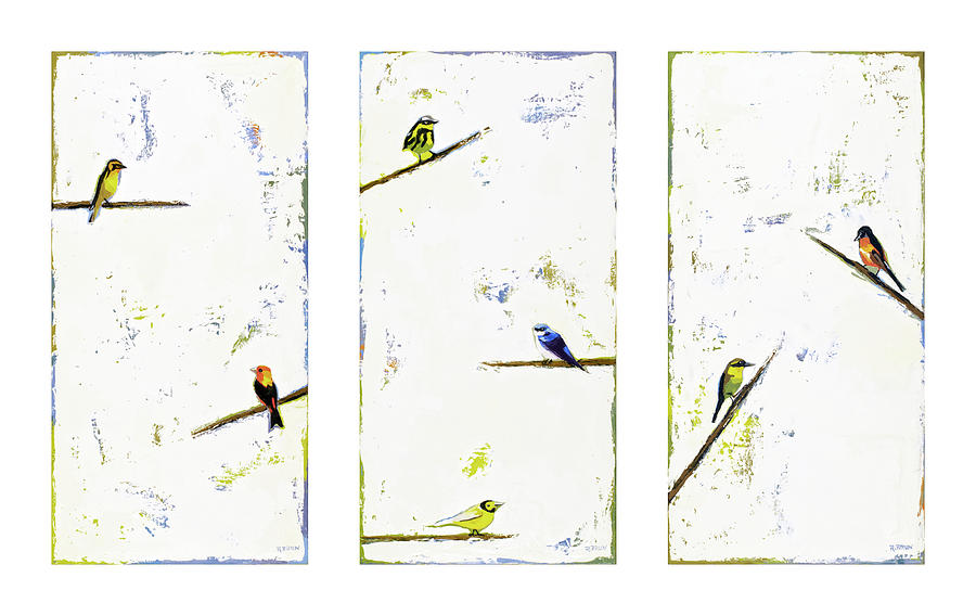 Bird Painting - Hilarys Birds by Robin Brun