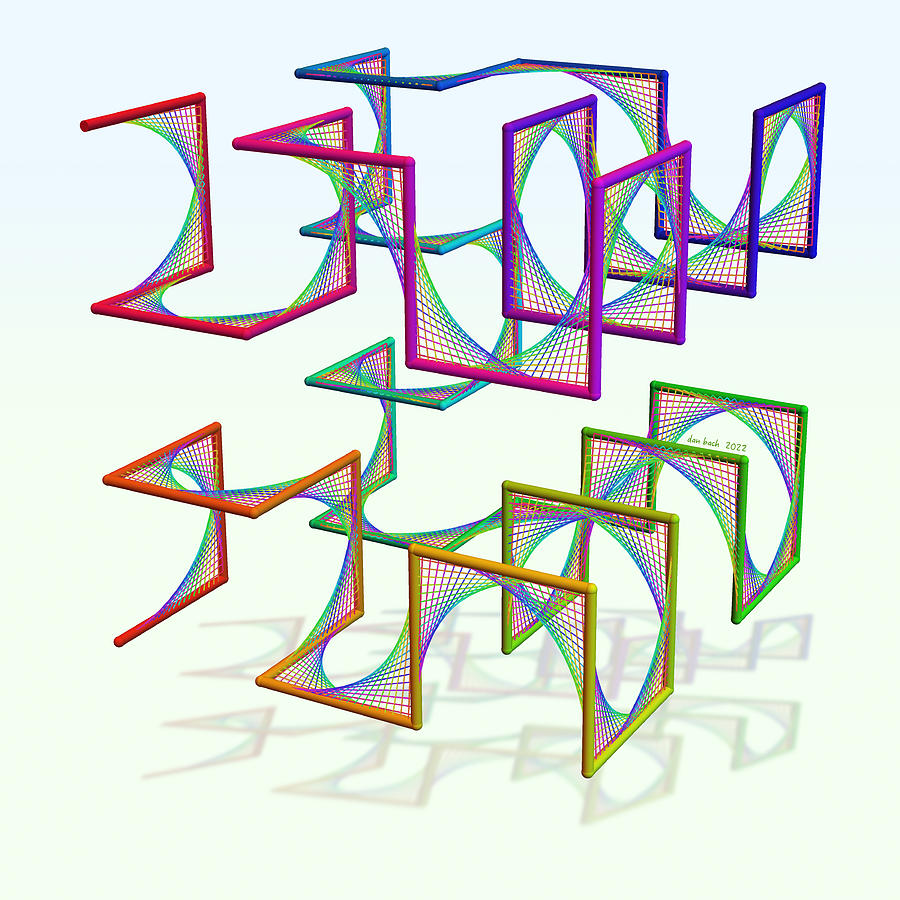 Hilbert String Cube Digital Art by Dan Bach