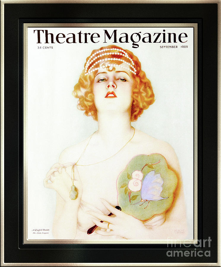 Broadway Painting - Hilda Fergason On Theatre Magazine September 1925 by Alberto Vargas Remastered Xzendor7 Reproduction by Rolando Burbon