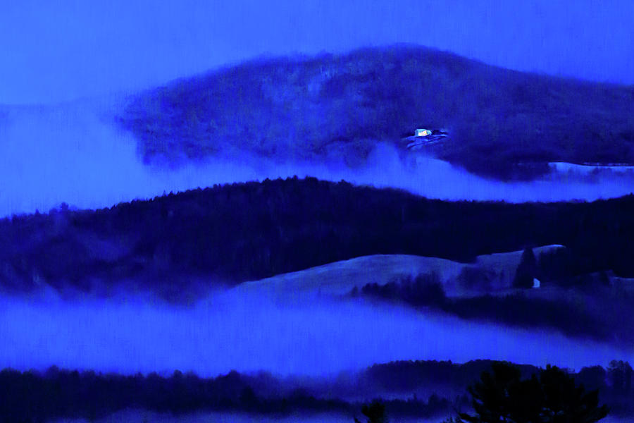 Hills and Fog Blue Hour Photograph by Tim Kirchoff