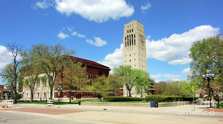 Hill Auditorium and Burton Memorial Tower University of Michigan 6184 Photograph by Jack Schultz