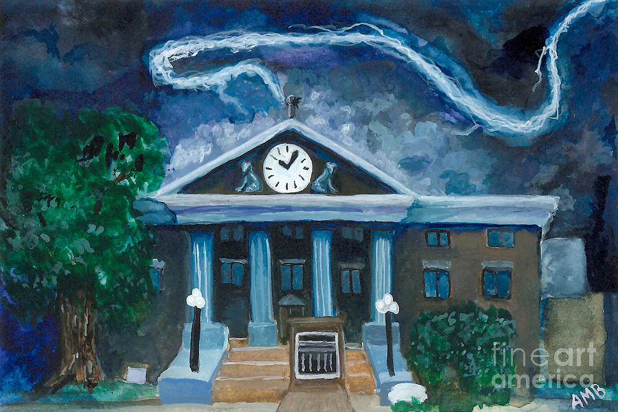 Hill Valley Clock Tower Painting by Angela Maria Bingham - Pixels