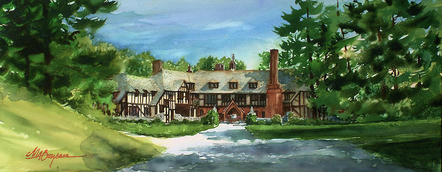 English Tudor Painting - Hillbrook in Summer by Maryann Boysen