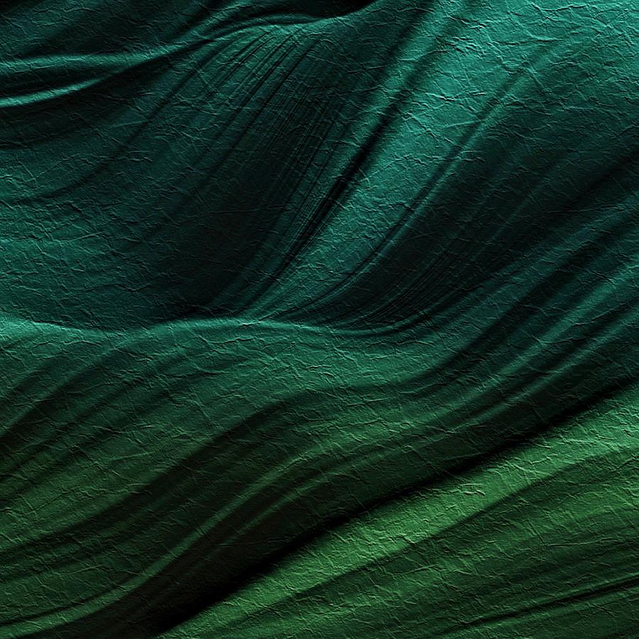 Hills Teal and Green Digital Art by Bonnie Bruno