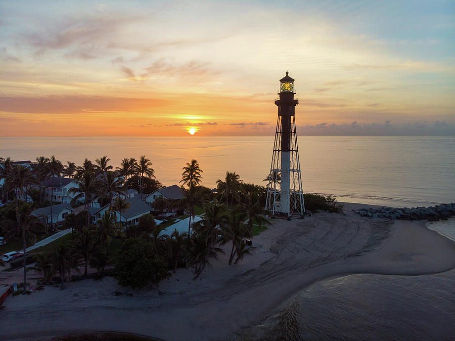 Hillsboro Lighthouse Sunrise Over Ocean Photograph by Kim Seng
