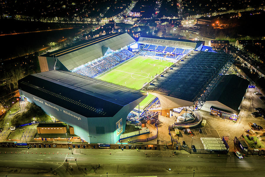Hillsborough Football Stadium at Night Digital Art by Airpower Art