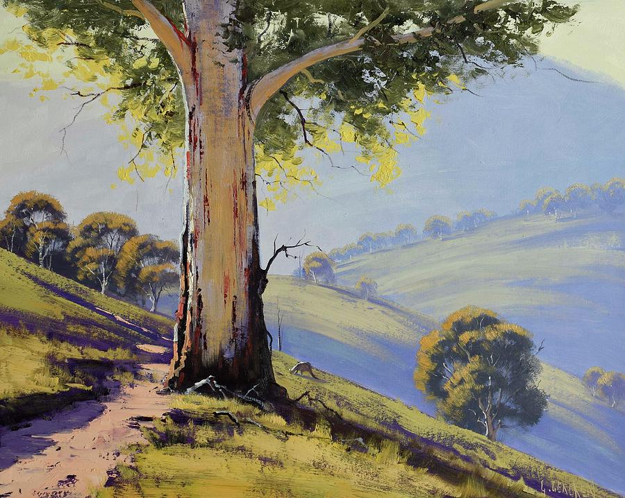 Hillside Gum Tree Australia Painting