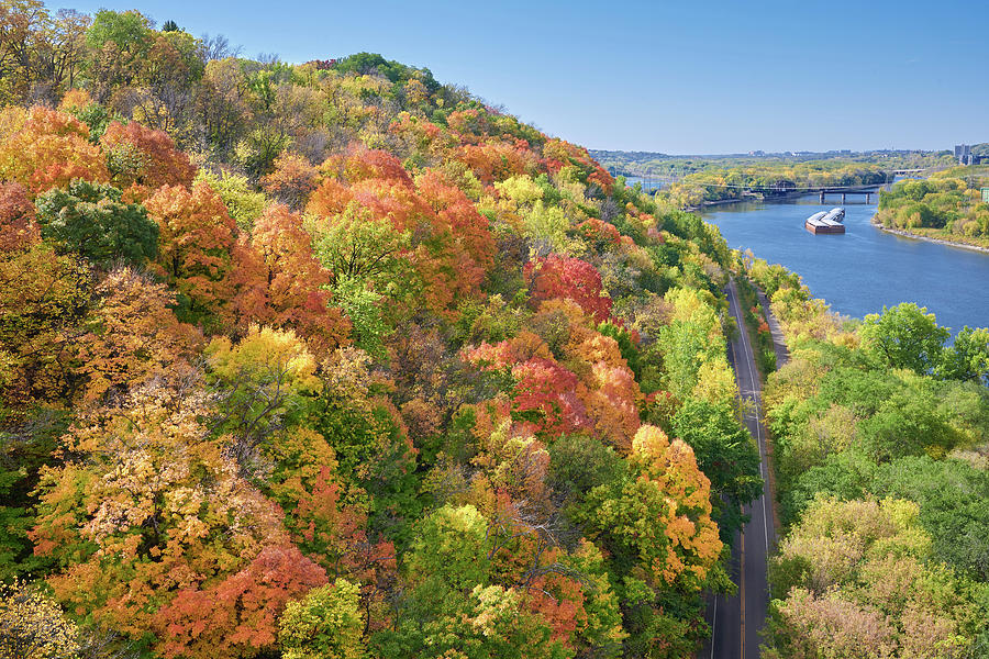 Fall Photograph - Hillside Overlooking the Mississippi by Jim Hughes