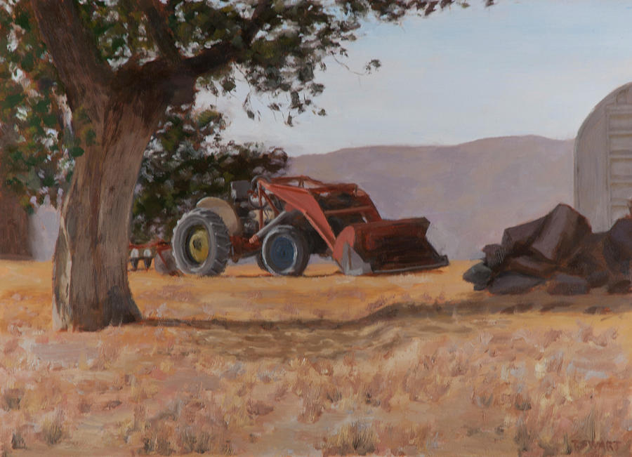 Landscape Painting - Hilltop Tractor by Todd Swart