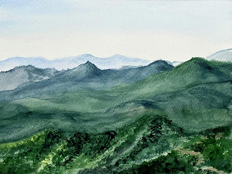 Hilly Landscape Painting by Masha Batkova
