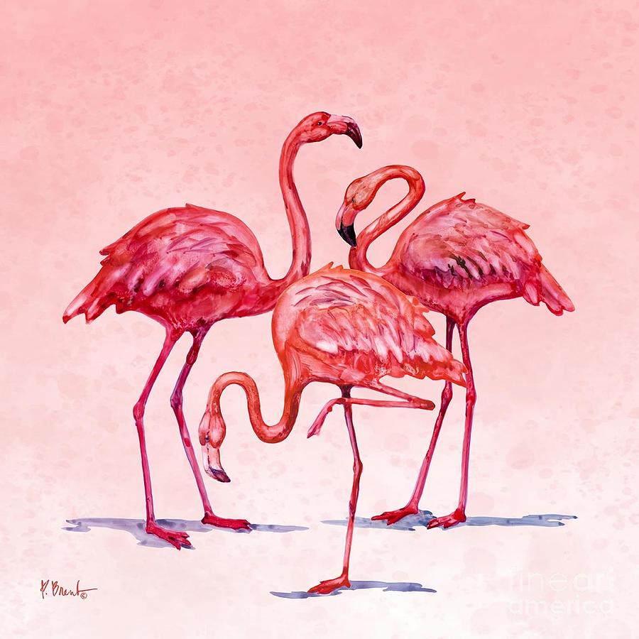 Hilo Flamingos III Painting by Paul Brent - Fine Art America