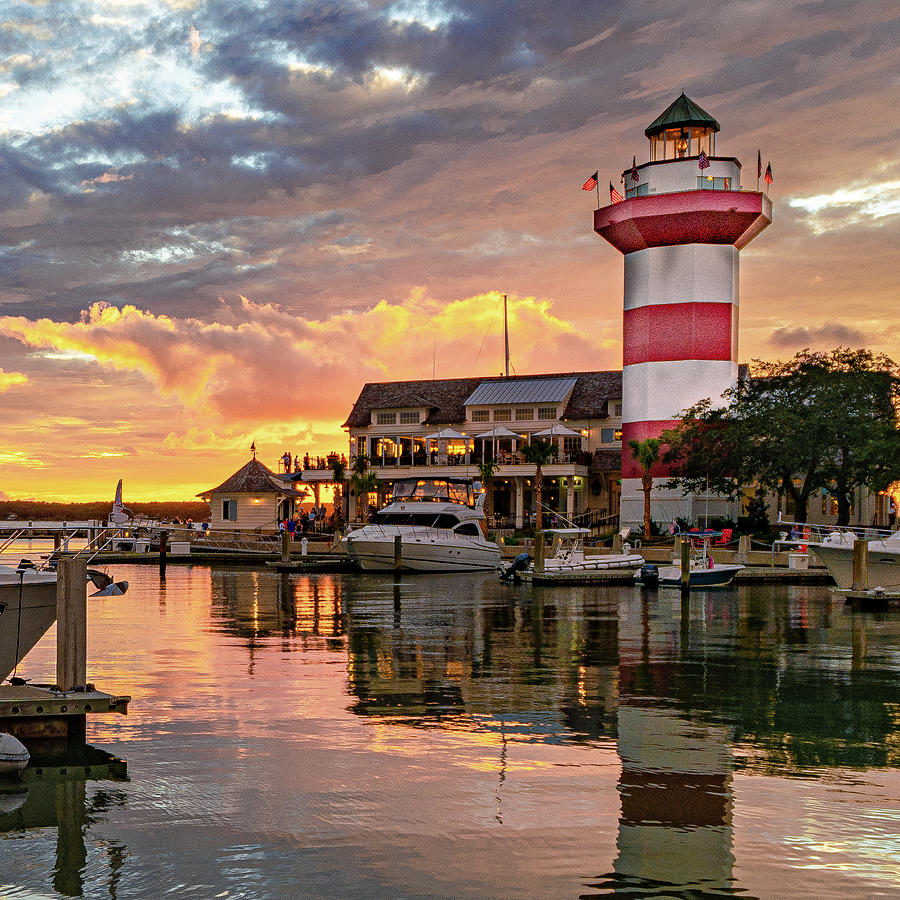 Hilton Head Island South Carolina Harbour Town Beautiful Lighthouse Sunset Dave Morgan 