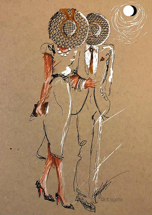 Him and My Pearls  Drawing by C F Legette
