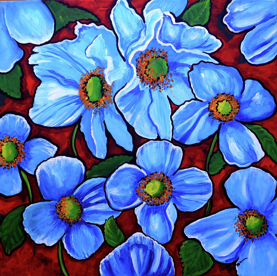 Himalayan Blue Poppies Painting