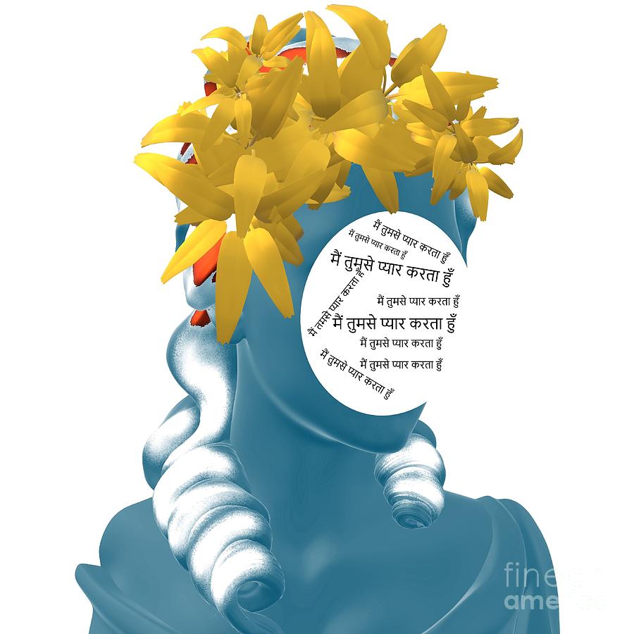 Hindi Languages Mixed Media by BioArt Pixels