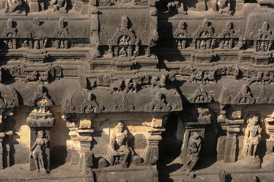 Hindu Rock-Cut Carvings Photograph by Aidan Moran