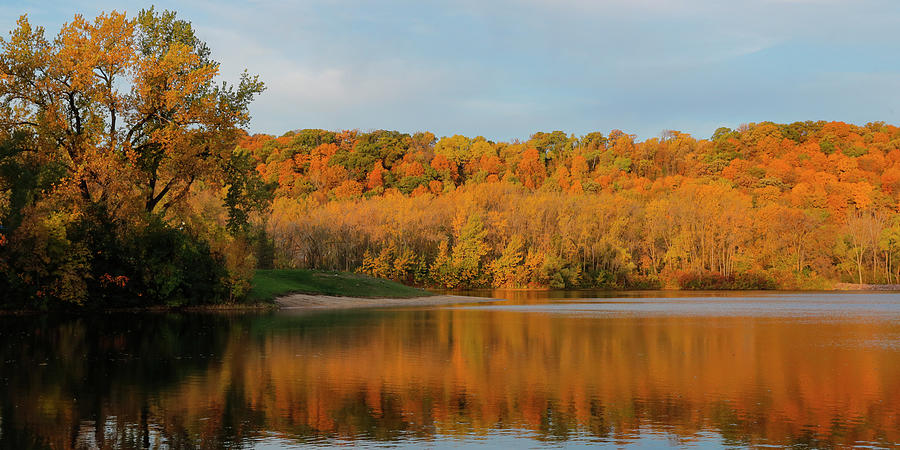 Hiniker Pond in Fall Photograph by AJ Dahm