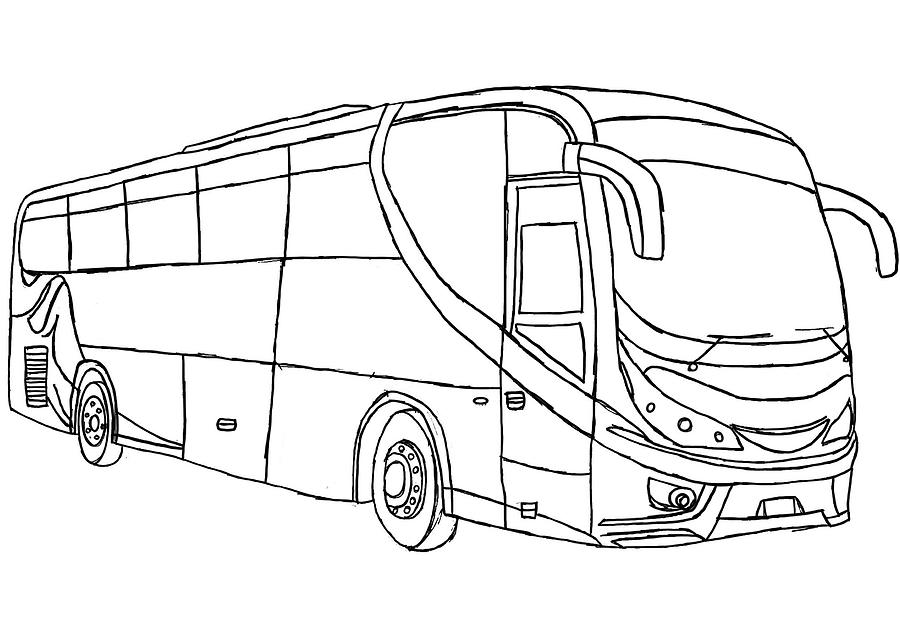 Hino EZ2U bus drawing / Sketch Digital Art by Ravi Maran - Fine Art America