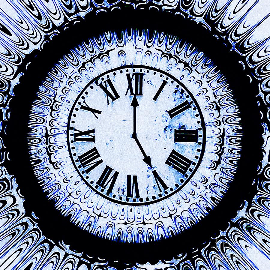Clock Digital Art - Hint of Blue Clock Face by Douglas Brown