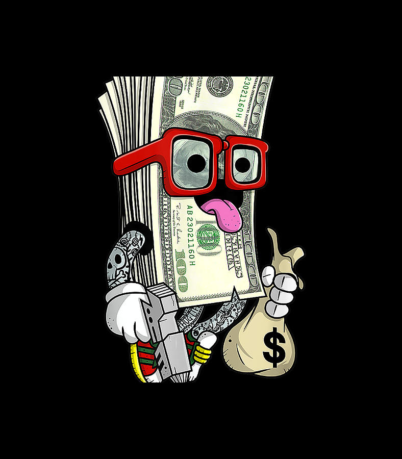 Hip Hop Dope Swag Rap Lover Funny Cash Stacks Bills Digital Art by