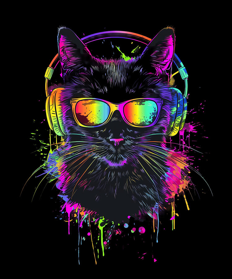 Music Digital Art - Hip Hop Kitties Cat DJ by Rush