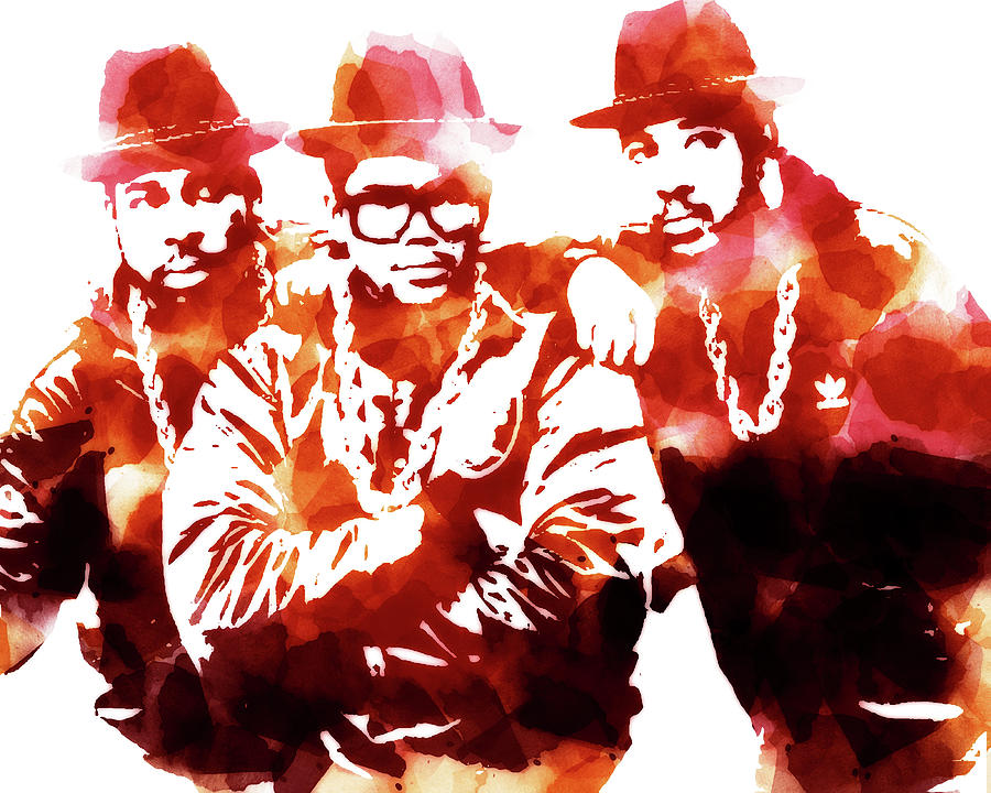 The Rolling Stones Mixed Media - Hip Hop Legends Run DMC  by Brian Reaves
