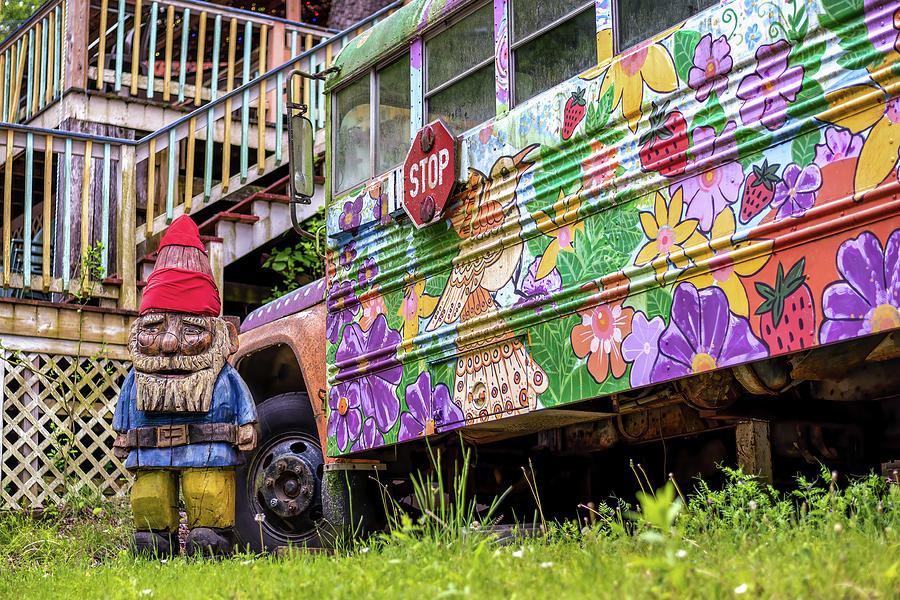 Hippie Bus and Dwarf Photograph by James Barber