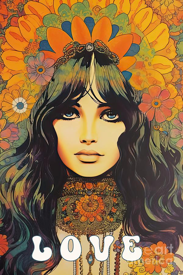 Nature Painting - Hippie Chix VI by Mindy Sommers