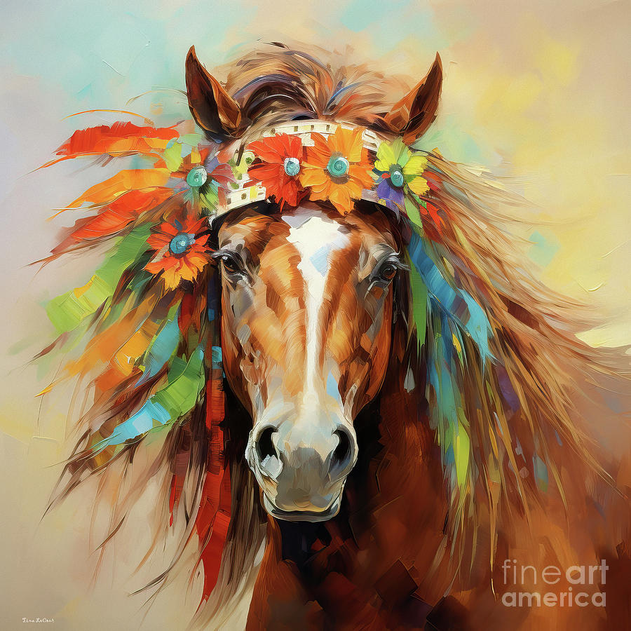 Hippie Horse Painting by Tina LeCour