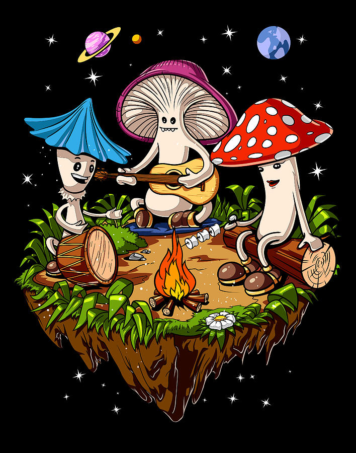 Nature Digital Art - Hippie Magic Mushrooms by Nikolay Todorov
