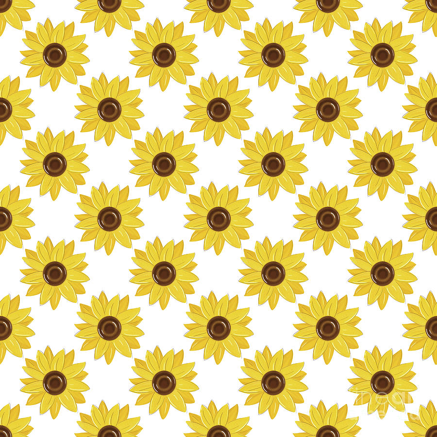 Hippie yellow flowers pattern Digital Art by Arkitekta Art - Fine Art ...