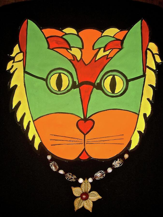 Cat Painting - Hippy Cat by Stephanie Moore