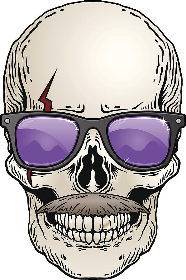 Hipster Skull Drawing by Fr86