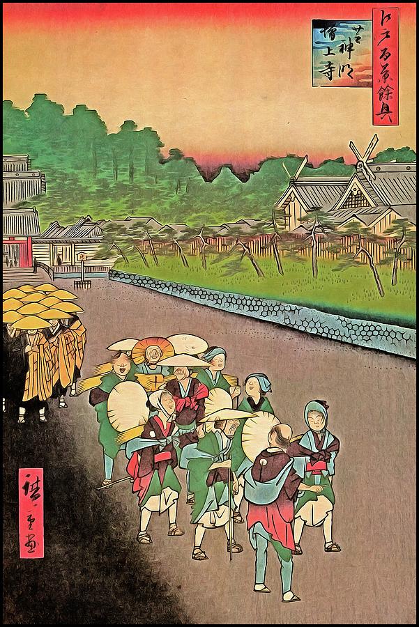 Hiroshige Shiba Shinmei Shrine Japanese Art Digital Art
