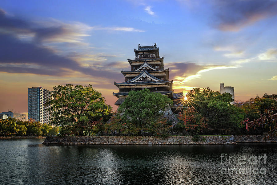 Hiroshima Castle Sunrise Photograph by Karen Jorstad