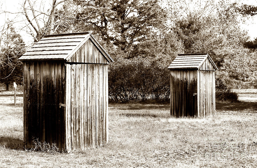 His and Hers Vintage Outhouses at Batsto Village Photograph by John Rizzuto