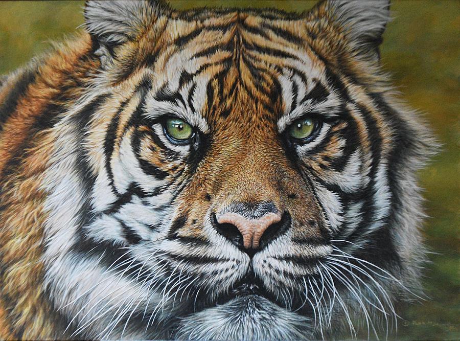 His Next Meal - Tiger Portrait Painting by Alan M Hunt