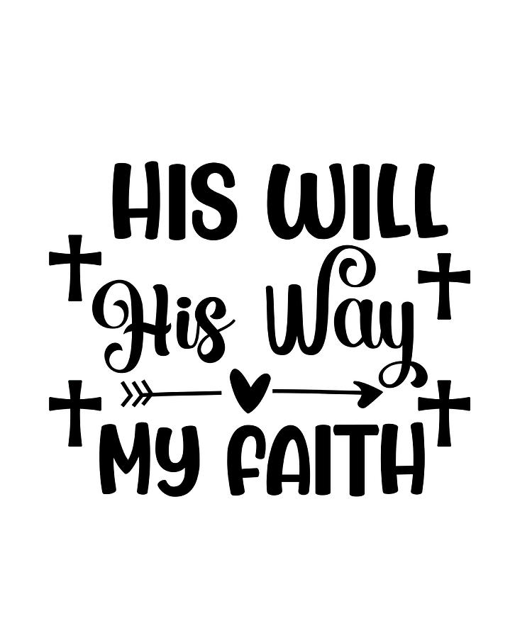 His Will His Way My Faith Poster red Painting by Dominic Thomas | Fine ...