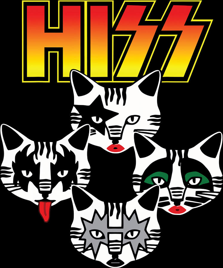 Hiss Cats Band Hiss Funny Cat Kittens Matching Painting by Roberts