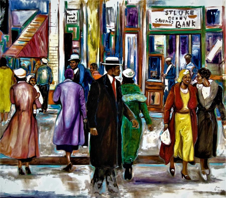 Histor Of Black Wall Street Painting by Emery Franklin