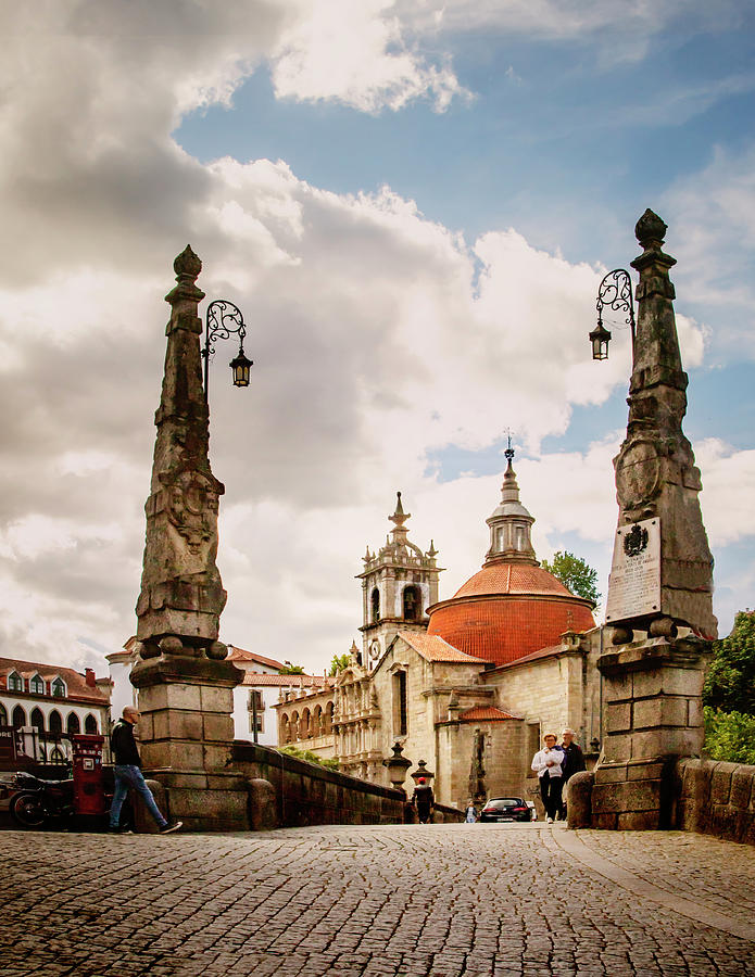 Architecture Photograph - Historic Sao Goncalo Church and Bridge over the Tamega to Amarante	 by Mark Coran