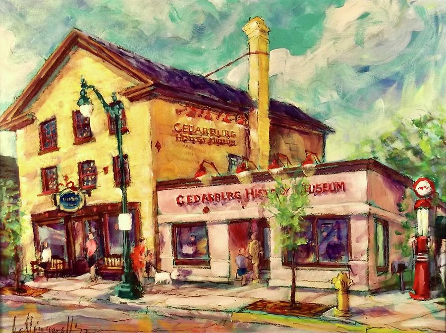Historic Cedarburg Painting by Les Leffingwell