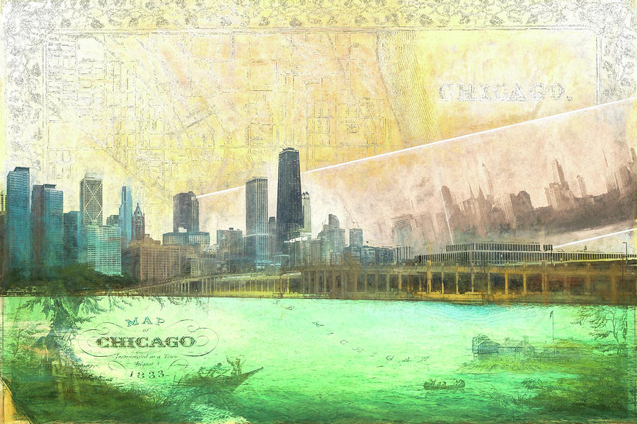 Historic Chicago Map Photograph by Sharon Popek