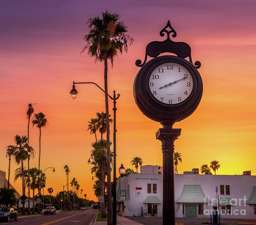 Historic Clock on Miami Avenue, Venice, Florida Photograph by Liesl Walsh