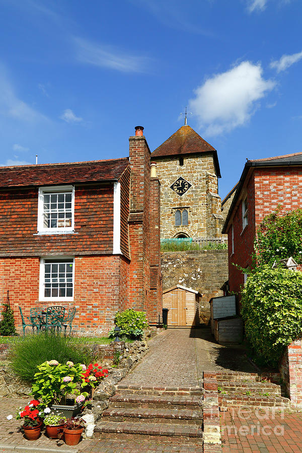 Historic cottage and St Thomas church Bidborough Kent UK Photograph by James Brunker