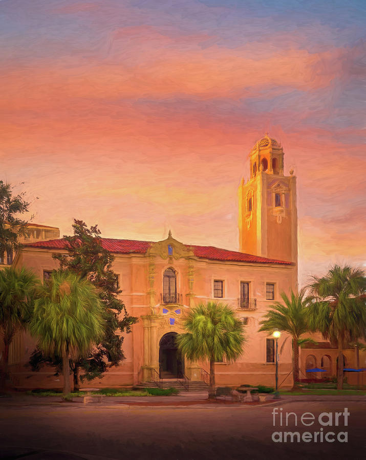 Historic Courthouse in Sarasota, Florida, Painterly Photograph by Liesl Walsh