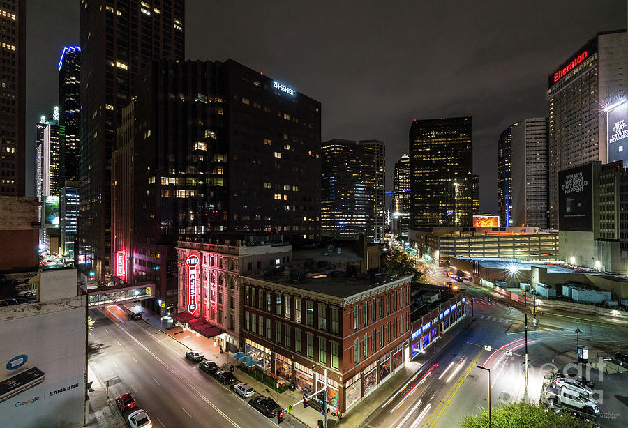 Historic District Downtown Dallas Night Photograph by Jennifer White