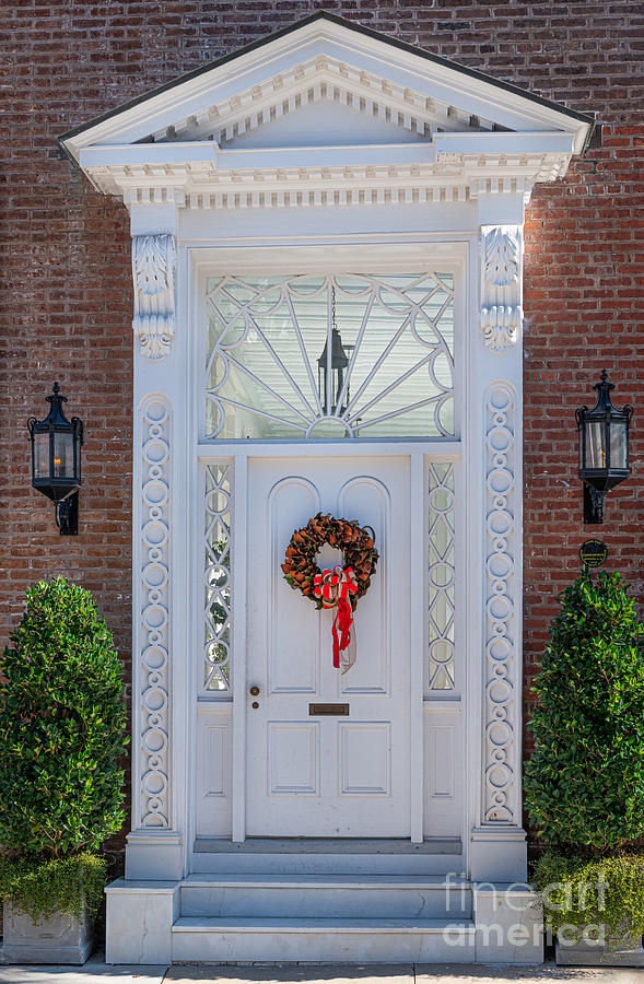 Historic Doors of Charleston - Christmas Entrance Photograph by Dale Powell