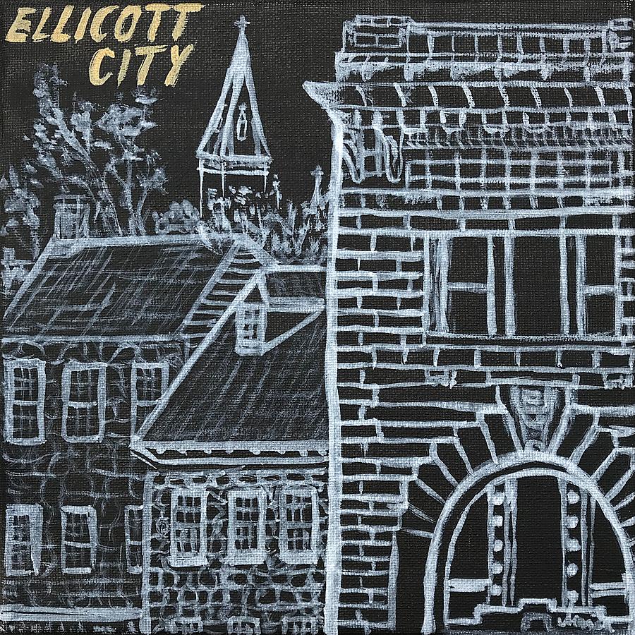 Historic Ellicott City Main Street Landscape 2 Painting by Marianna Mills
