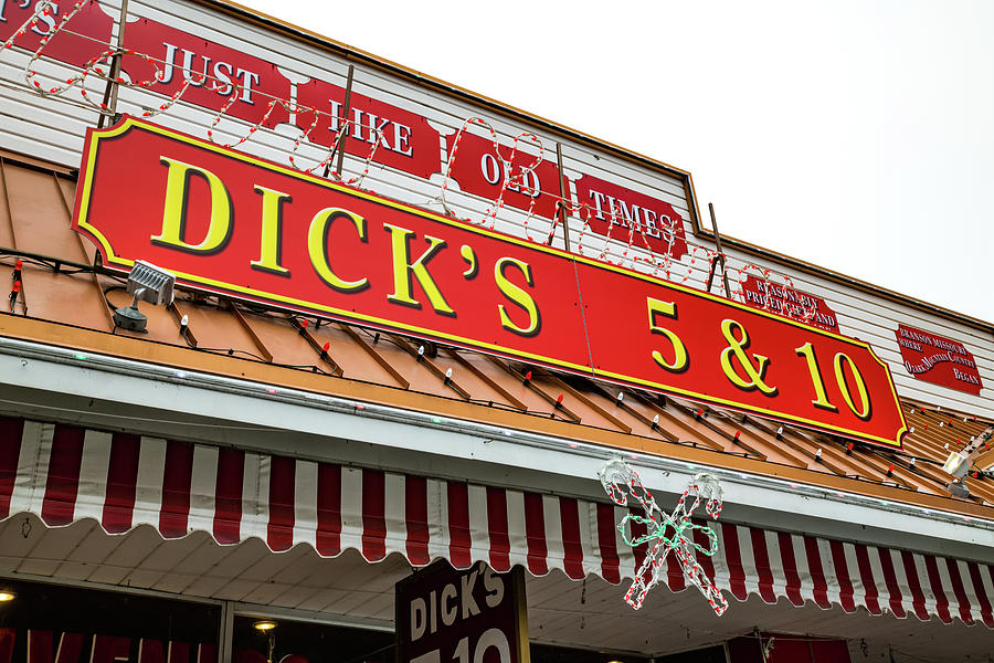 Historic Five And Dime Sign In Downtown Branson Photograph by Gregory ...